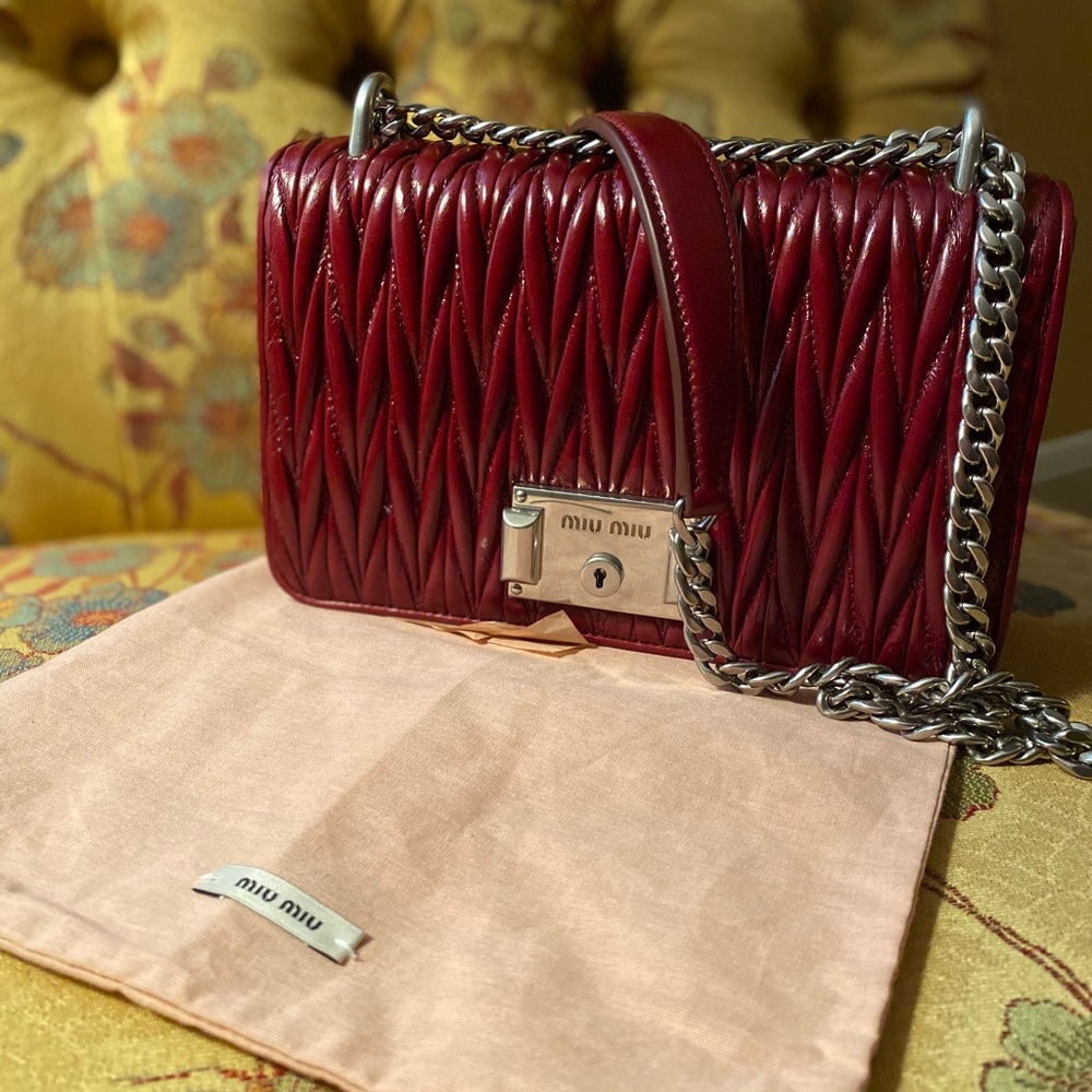 Miu miu matelasse flap bag